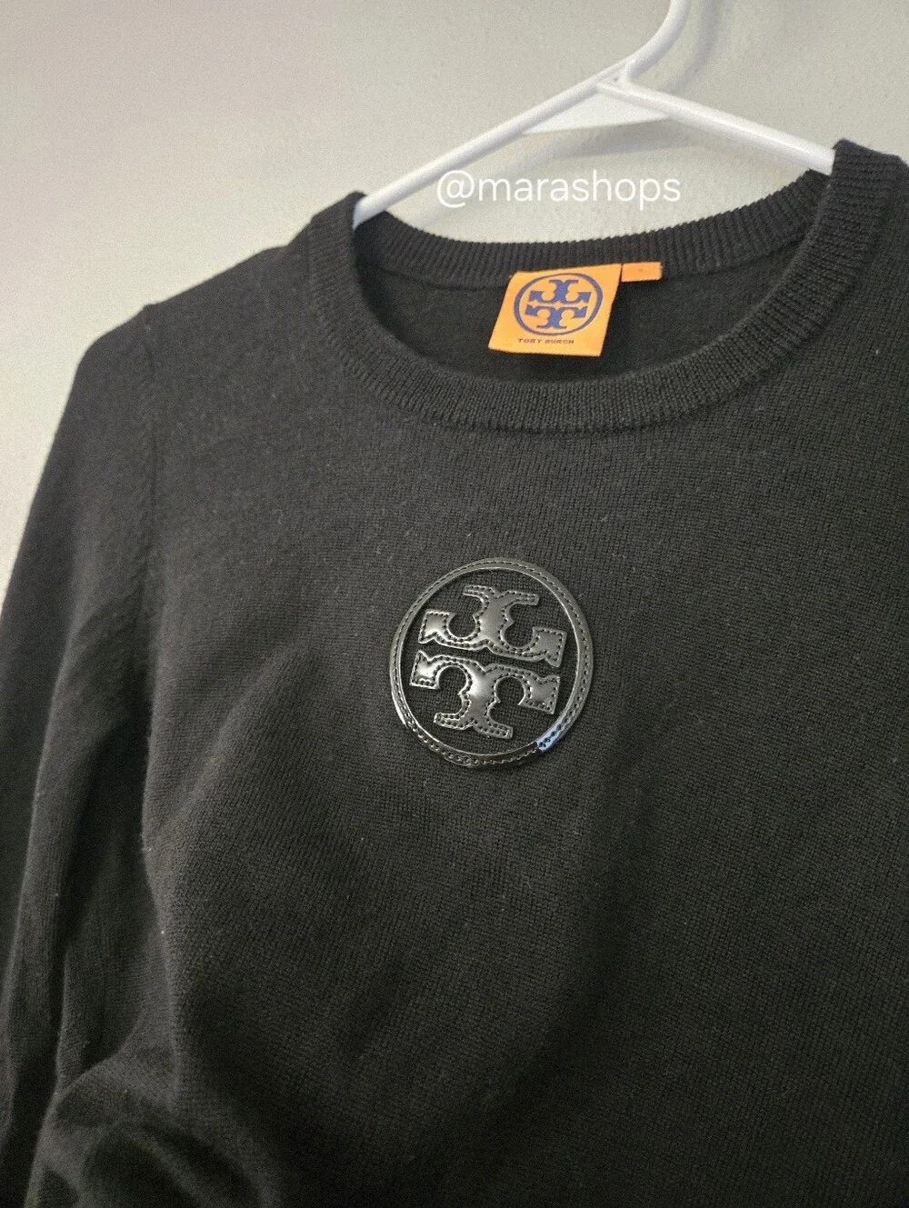 Tory Burch Logo Medallion Wool Sweater Black
